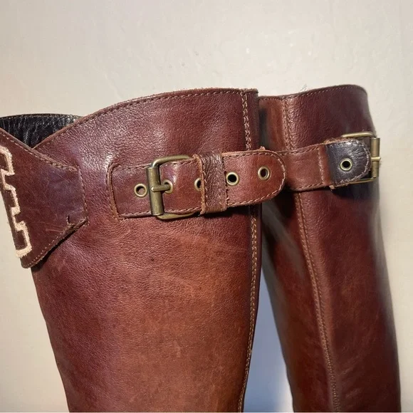 Love Moschino Love brown leather high boots - Picture 9 of 15